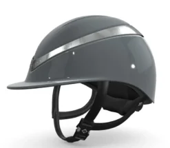 Charles Owen My Halo CX Custom Hat - Grey Matt / Grey Gloss / Platinum Diamond Halo