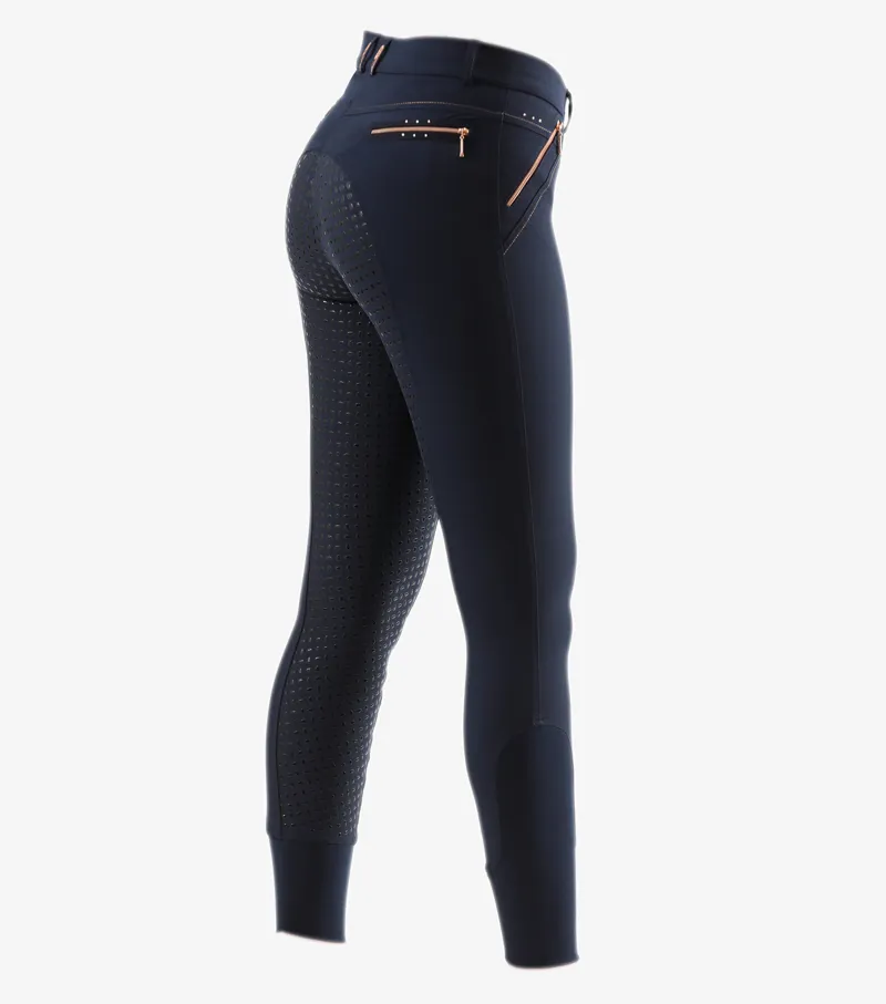 Premier Equine Milliania Ladies Full Seat Gel Riding Breeches Navy - Image 3