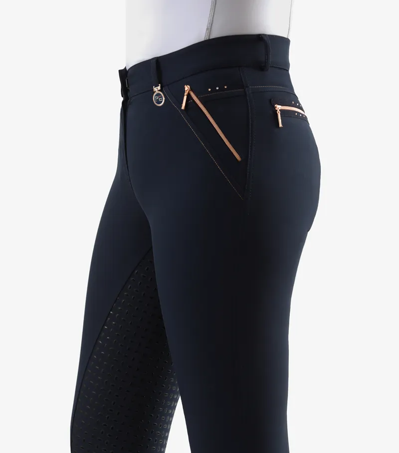 Premier Equine Milliania Ladies Full Seat Gel Riding Breeches Navy - Image 5