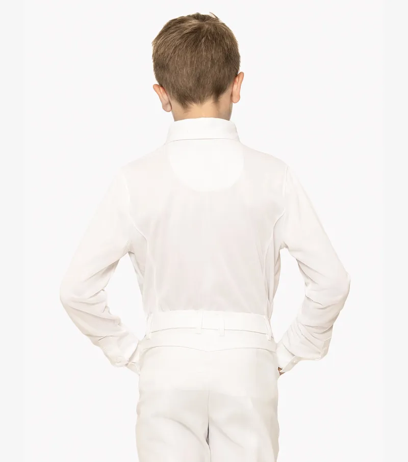 Premier Equine Mini Giulio Boy's Long Sleeve Show Shirt White - Image 3