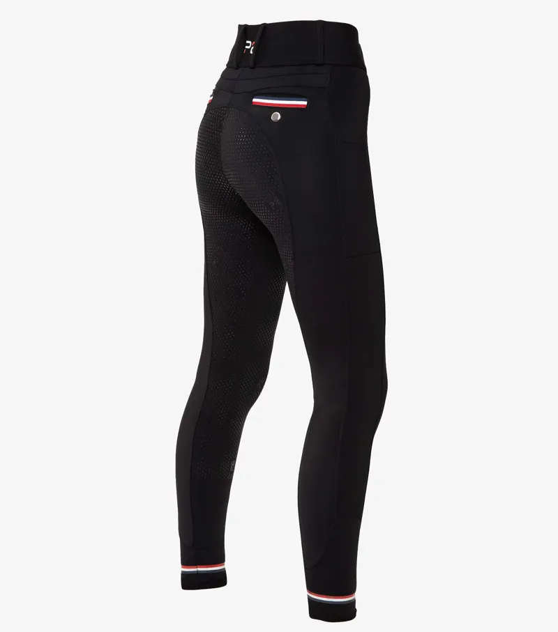 Premier Equine Mirillo Ladies Full Seat Gel Riding Tights Black - Image 3
