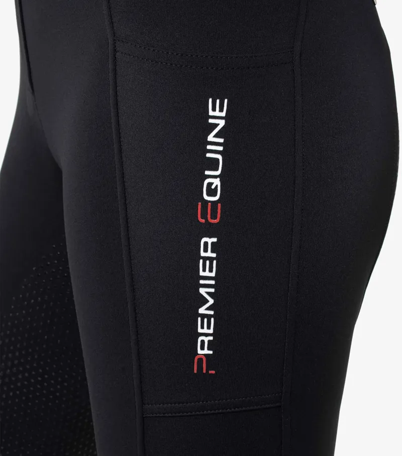 Premier Equine Mirillo Ladies Full Seat Gel Riding Tights Black - Image 4