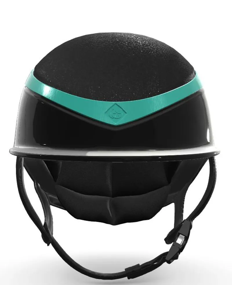 Charles Owen My Halo CX Custom Hat - Black Crystal / Black Gloss / Spearmint Gloss Halo - Image 2