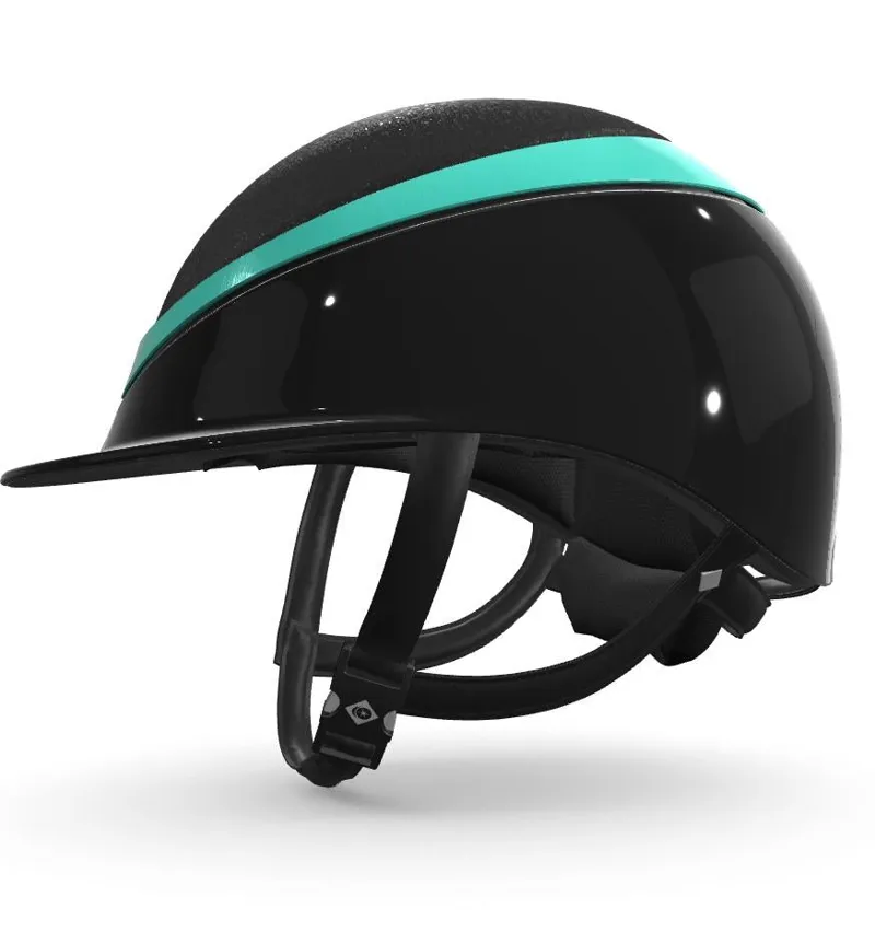 Charles Owen My Halo CX Custom Hat - Black Crystal / Black Gloss / Spearmint Gloss Halo