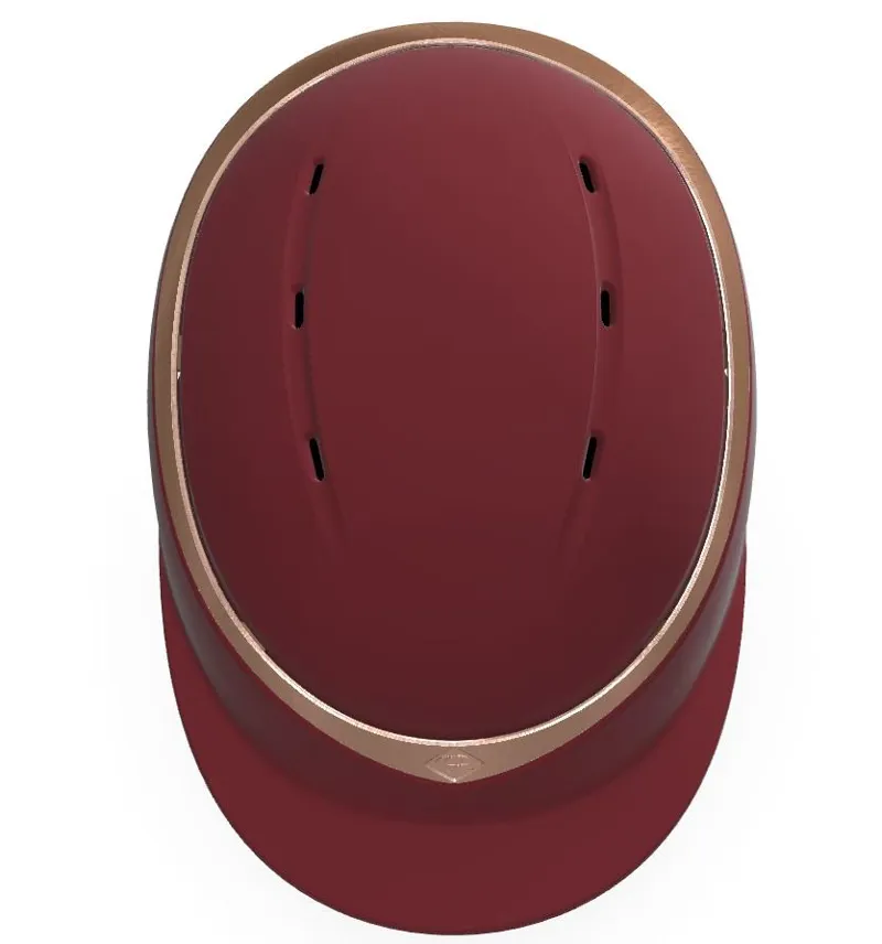 Charles Owen My Halo CX Custom Hat - Maroon Matt / Maroon Matt / Rose Gold Halo - Image 3