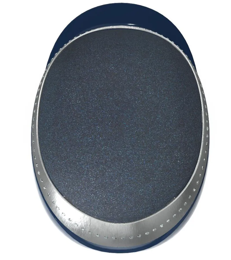 Charles Owen My Halo CX Custom Hat - Navy Crystal / Navy Gloss / Platinum Diamond Halo - Image 3