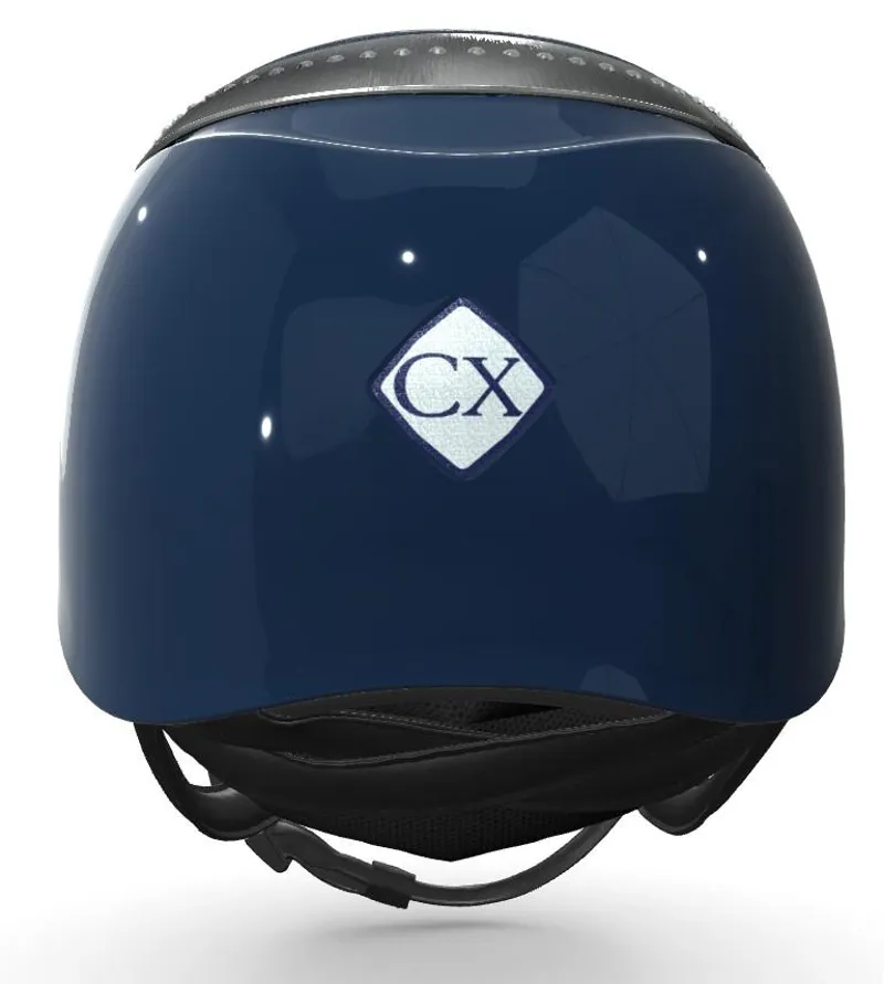Charles Owen My Halo CX Custom Hat - Navy Crystal / Navy Gloss / Platinum Diamond Halo - Image 4