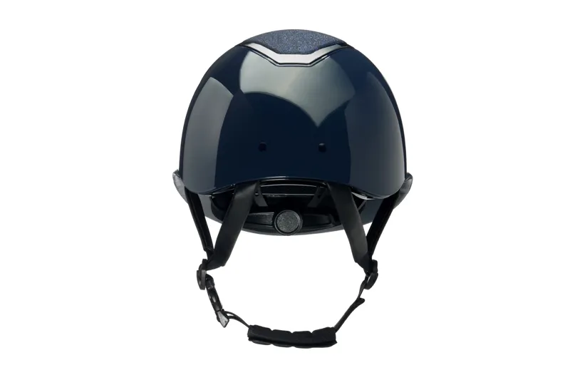 Charles Owen EQx Kylo Riding Helmet - Navy Gloss/Pewter Sparkly Wide Peak - Image 3