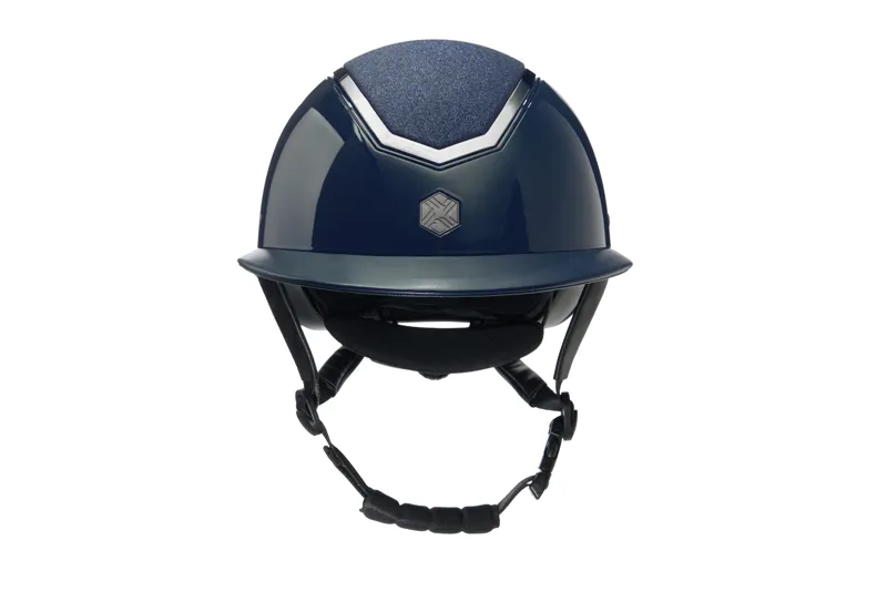 Charles Owen EQx Kylo Riding Helmet - Navy Gloss/Pewter Sparkly Wide Peak