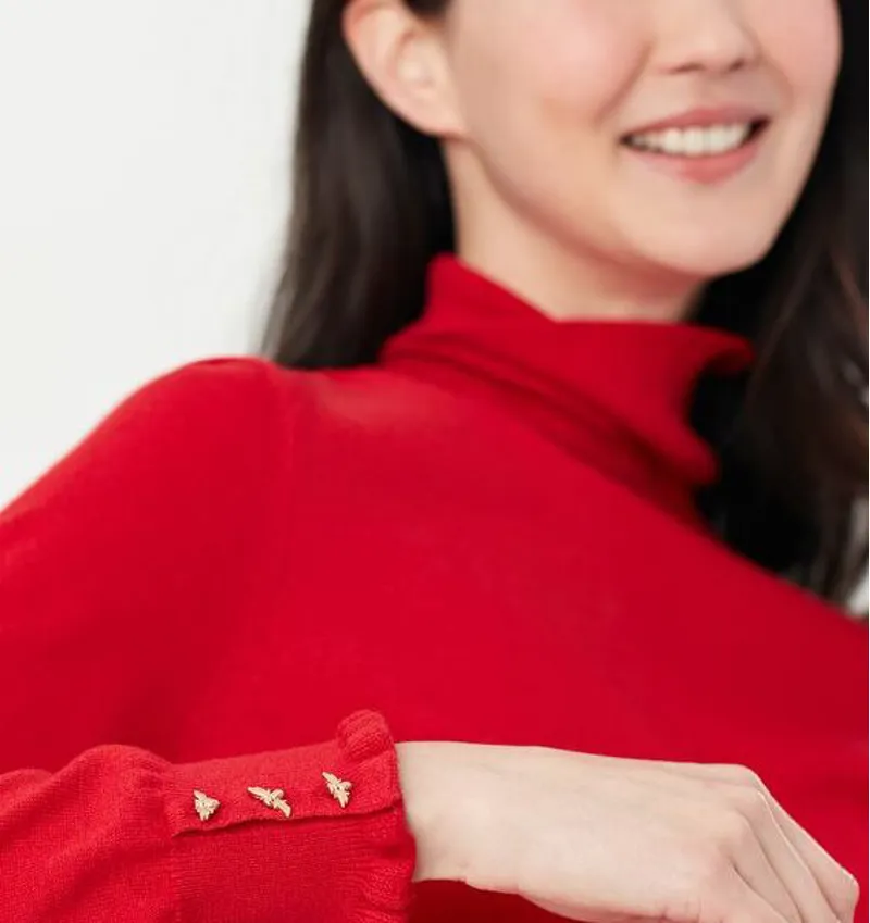 Joules Orianna Roll Neck Jumper - Red - Image 2