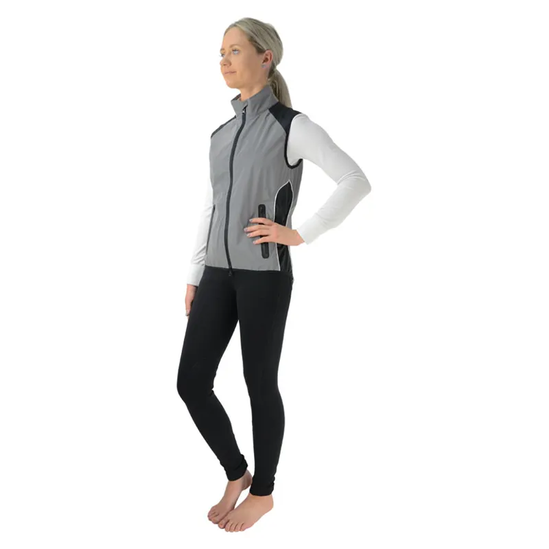 Hy Equestrian Silva Flash Reflective Gilet In Reflective Silver