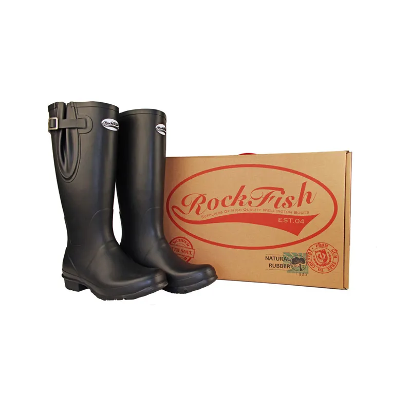Rockfish Classic Adjustable Calf Tall Matt Wellington - Black - Image 4