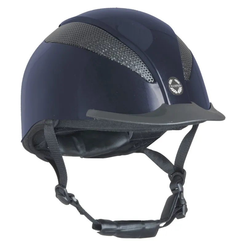 Champion Air-Tech Deluxe Dial Fit Riding Hat In Metallic Navy