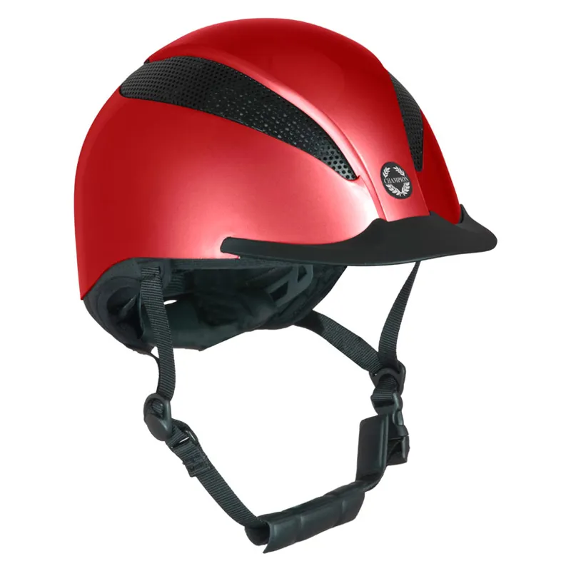 Champion Air-Tech Deluxe Dial Fit Riding Hat In Metallic Ruby