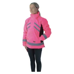 Hy Viz Waterproof Riding Jacket In Pink/Black