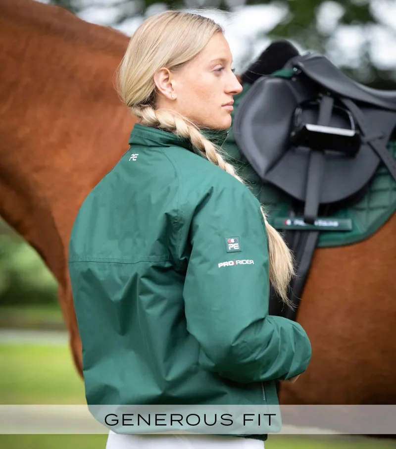 Premier Equine Pro Rider Unisex Waterproof Riding Jacket Green - Image 2