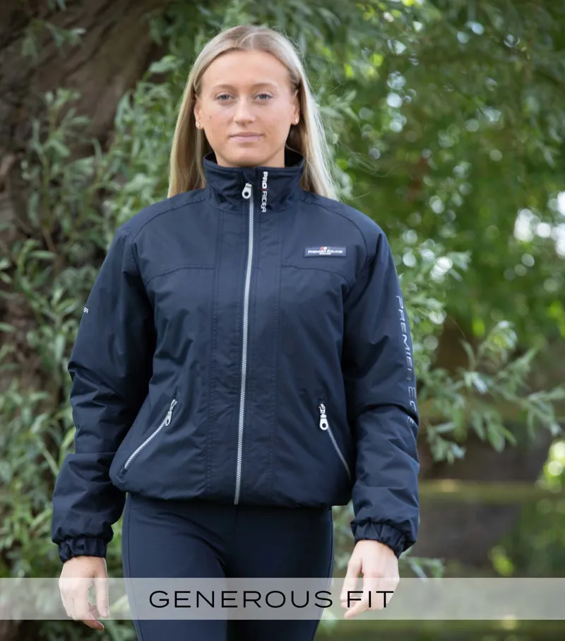 Premier Equine Pro Rider Unisex Waterproof Riding Jacket Navy - Image 2