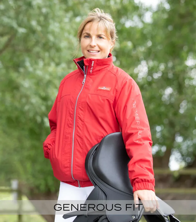 Premier Equine Pro Rider Unisex Waterproof Riding Jacket Red - Image 2