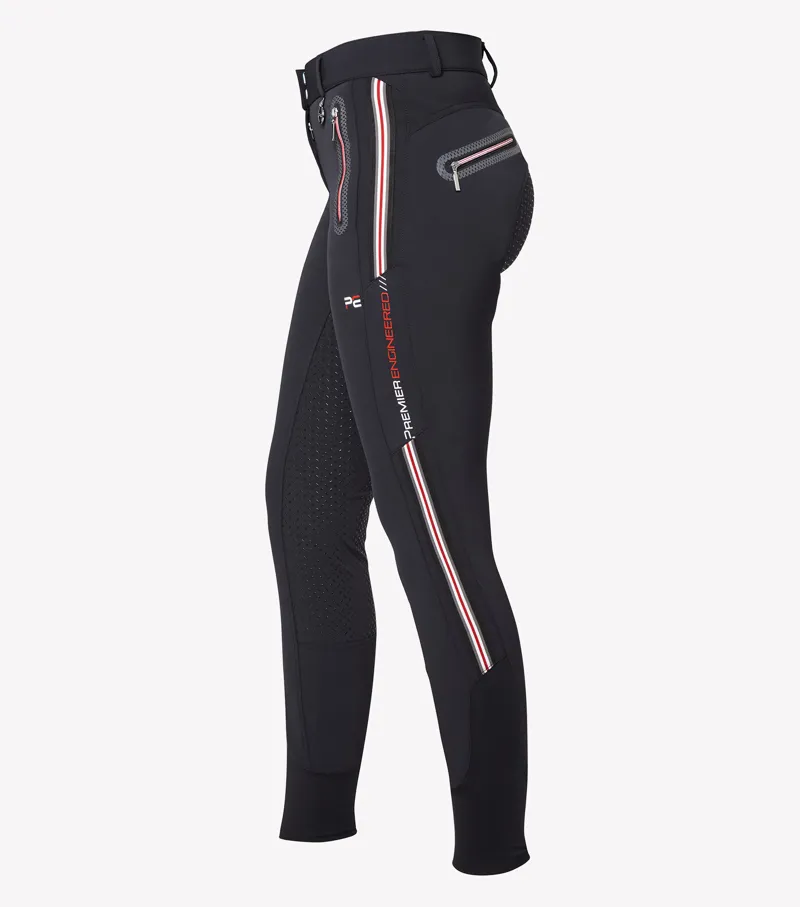 Premier Equine Ralla Ladies High Waist Full Seat Gel Breeches Black - Image 2