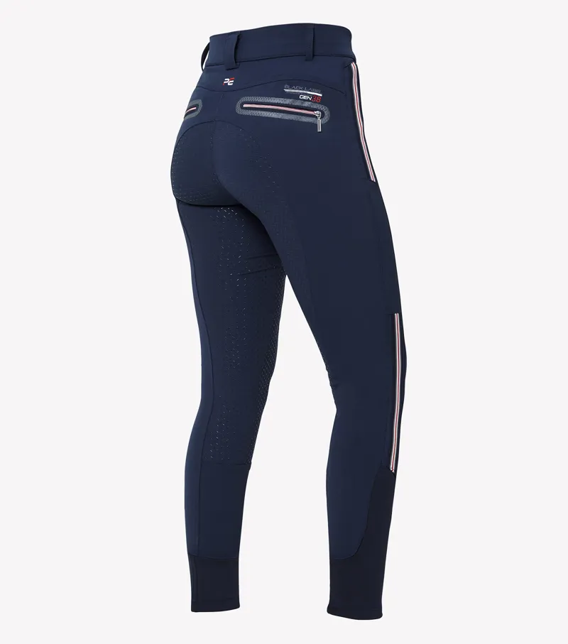 Premier Equine Ralla Ladies High Waist Full Seat Gel Breeches Navy - Image 3