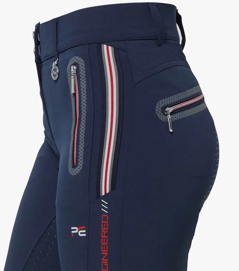 Premier Equine Ralla Ladies High Waist Full Seat Gel Breeches Navy - Image 4
