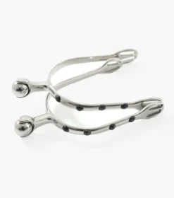 Premier Equine Roller Ball Spurs With Natural Stone Black