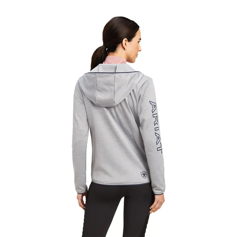 Ariat Women's Byron Full Zip Hoodie Heather Grey - Image 2