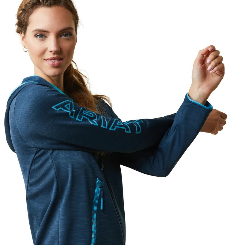 Ariat Women's Byron Full Zip Hoodie Deep Petroleum - Image 4