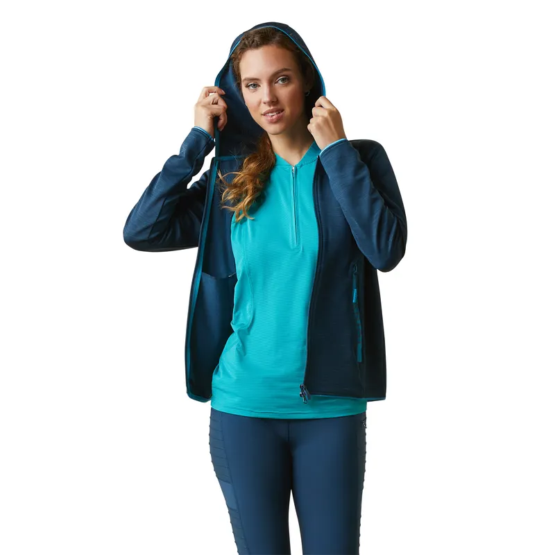 Ariat Women's Byron Full Zip Hoodie Deep Petroleum - Image 6