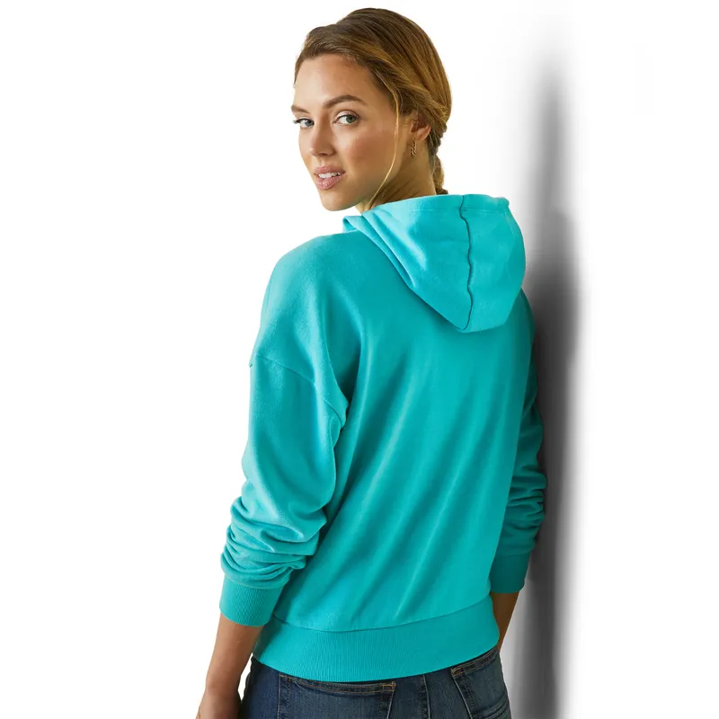 Ariat Women's Just Hoodie Heather Pool Blue - Image 3