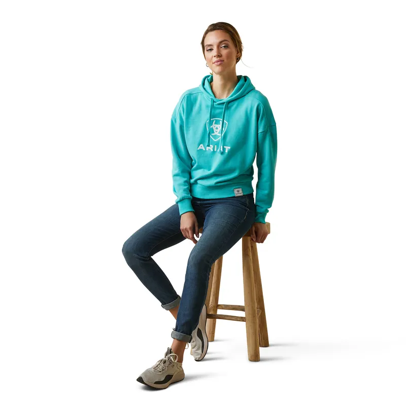 Ariat Women's Just Hoodie Heather Pool Blue - Image 2