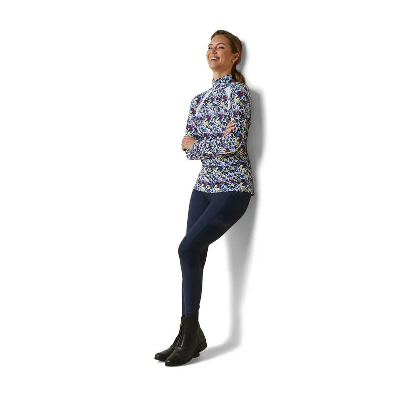 Ariat Women's Sunstopper 2.0 1/4 Zip Baselayer Blue Camo Floral - Image 2