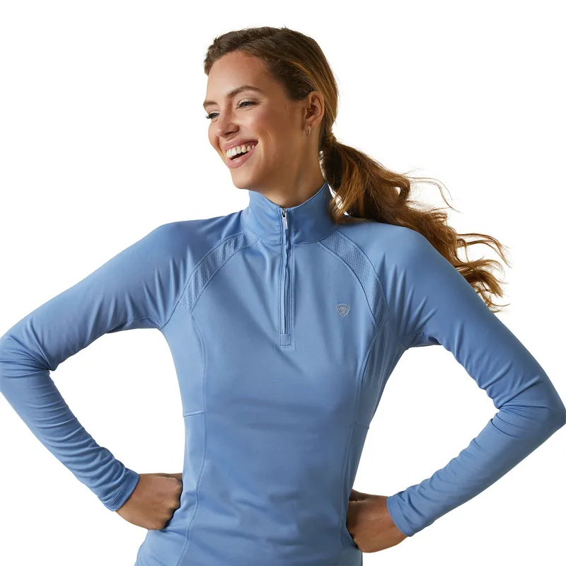 Ariat Women's Sunstopper 2.0 1/4 Zip Baselayer Ashleigh Blue - Image 3