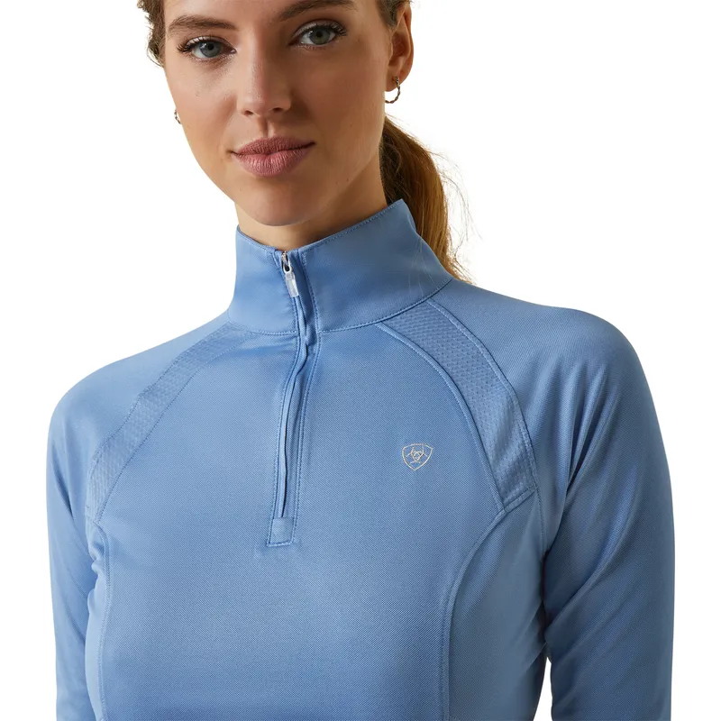 Ariat Women's Sunstopper 2.0 1/4 Zip Baselayer Ashleigh Blue - Image 7