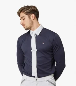 Premier Equine Giulio Men's Long Sleeve Show Shirt Navy