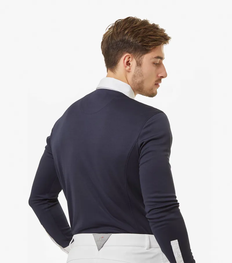 Premier Equine Giulio Men's Long Sleeve Show Shirt Navy - Image 2