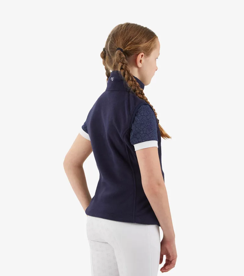 Premier Equine Sellia Girls Fleece Riding Gilet Navy - Image 3