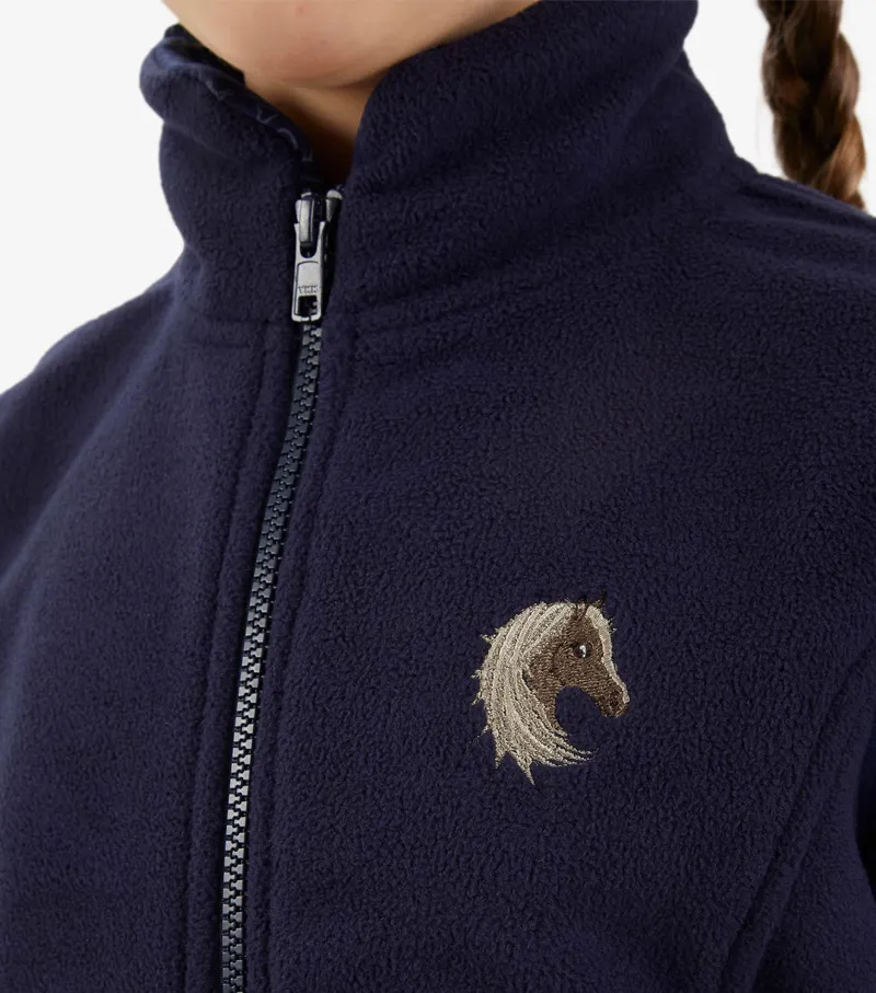 Premier Equine Sellia Girls Fleece Riding Gilet Navy - Image 4