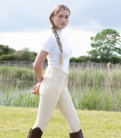 Premier Equine Sophia Ladies Full Seat High Waist Riding Breeches Vanilla