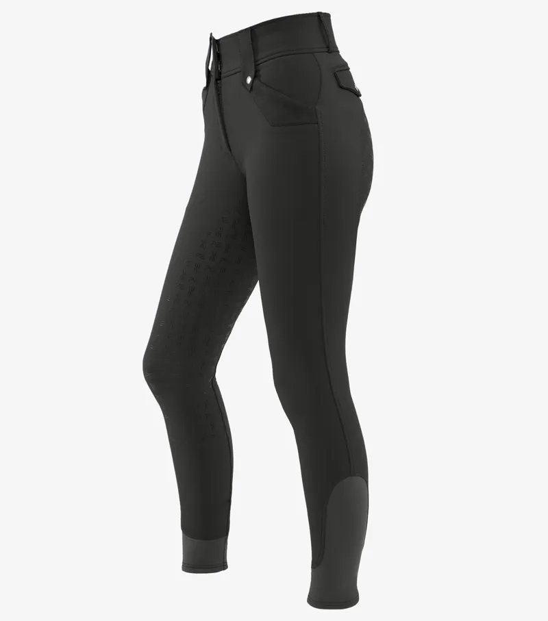 Premier Equine Torino Ladies Full Seat Gel Riding Breeches Anthracite - Image 2