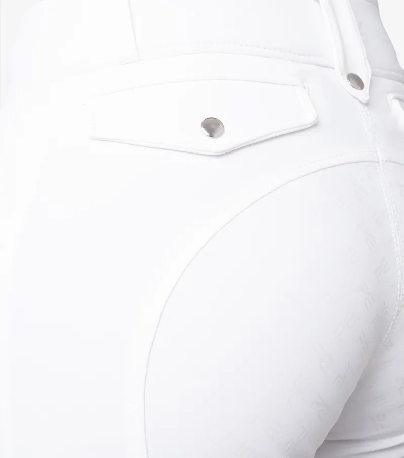 Premier Equine Torino Ladies Full Seat Gel Riding Breeches White - Image 6