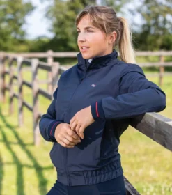 Premier Equine Ladies Pro Sport Waterproof Varsity Riding Jacket Navy