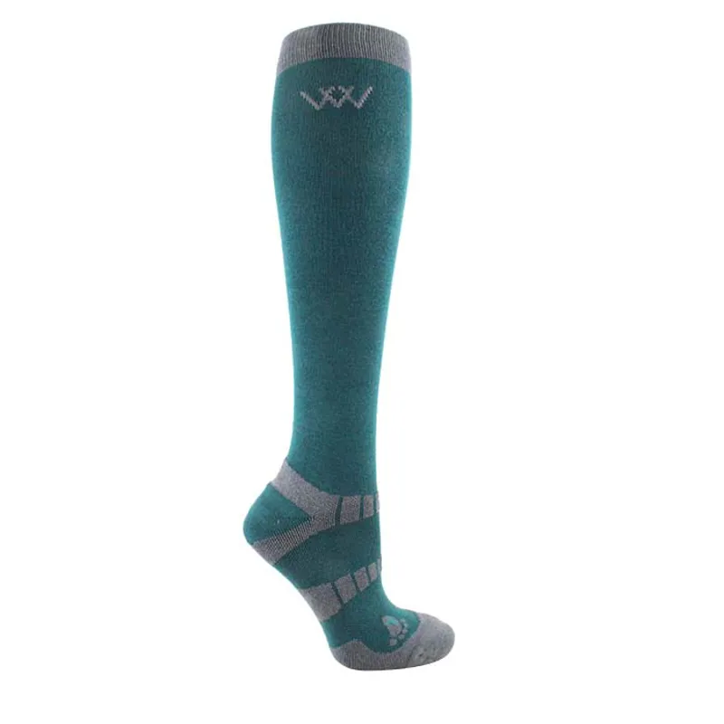 Woof Wear Long Bamboo Waffle Riding Sock Green