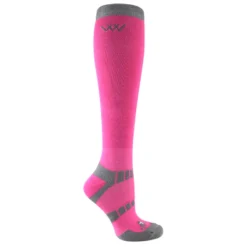 Woof Wear Long Bamboo Waffle Riding Sock Pink
