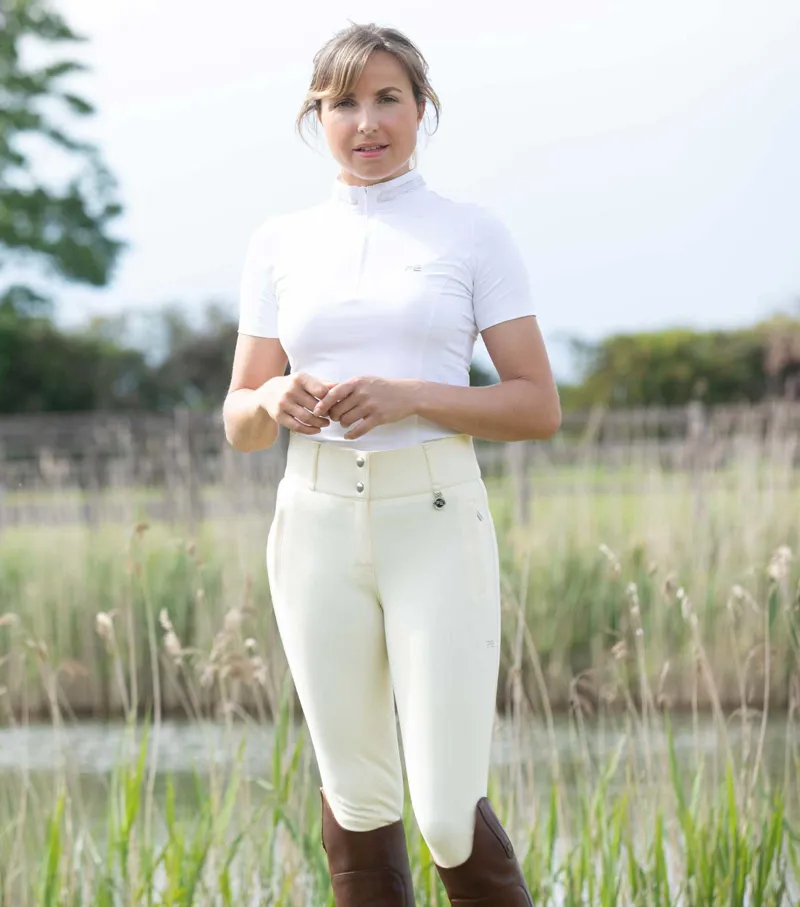 Premier Equine Aradina Ladies Full Seat Gel Competition Riding Breeches Vanilla