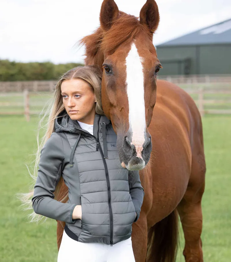 Premier Equine Arion Ladies Riding Jacket With Hood Anthracite