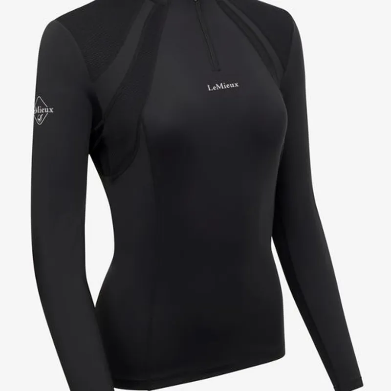 LeMieux Mia Mesh Long Sleeved Base Layer Black - Image 3