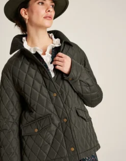 Joules Women's Arlington Cropped Quilted Jacket - Heritage Green