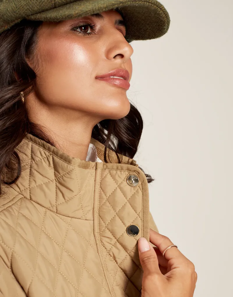 Joules Women's Allendale Diamond Quilted Jacket - Tan - Image 2
