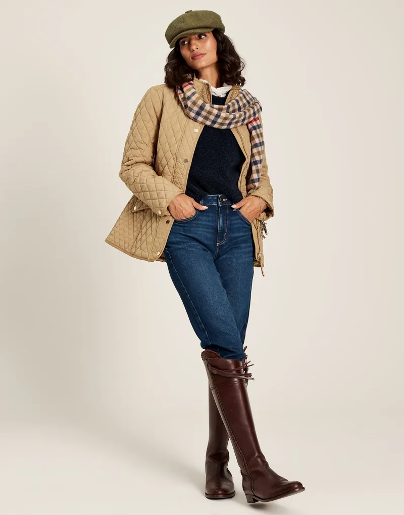 Joules Women's Allendale Diamond Quilted Jacket - Tan - Image 3